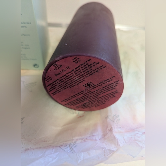 PARTYLITE Candle Mulberry Raspberry X3 Scented Pillar New NOS 4"X9" &  3" X 7" - Picture 8 of 10